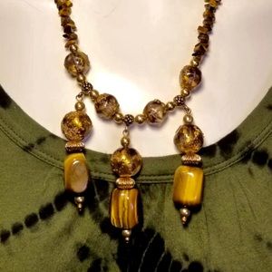 Tiger’s Eye chunky necklace- beautiful handmade